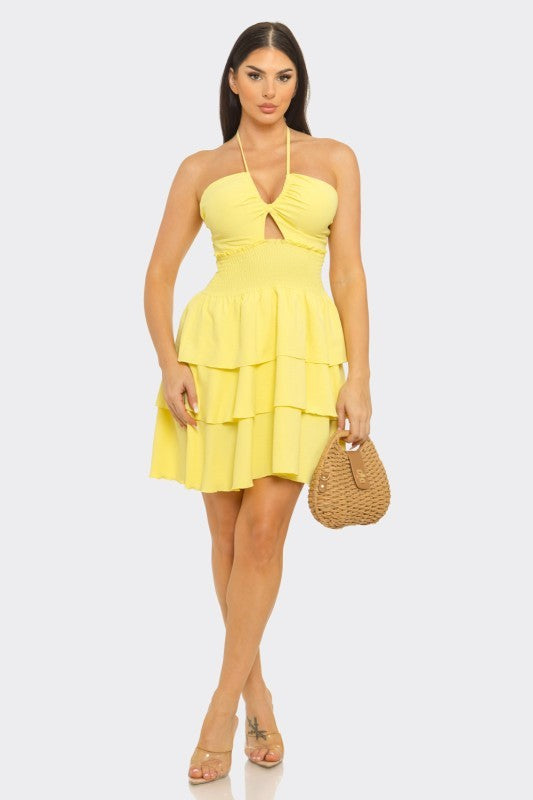 Blushing It Dress- Yellow