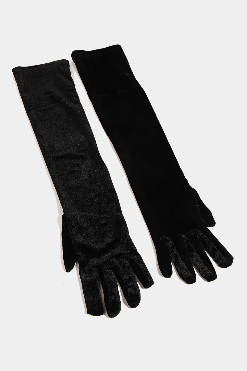 Long Fashion Gloves- Black