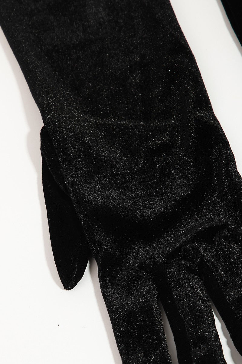 Long Fashion Gloves- Black