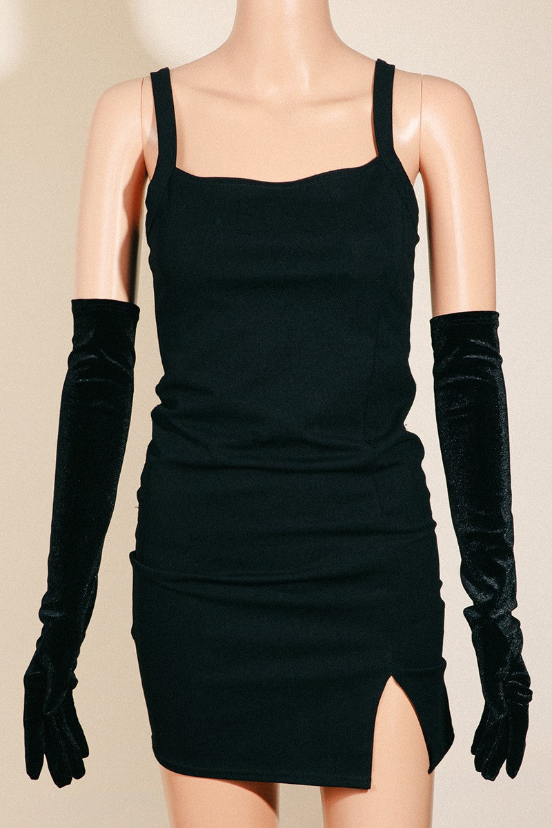 Long Fashion Gloves- Black