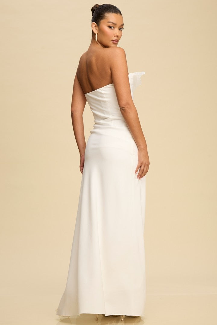 Sculptural Wave Dress- White