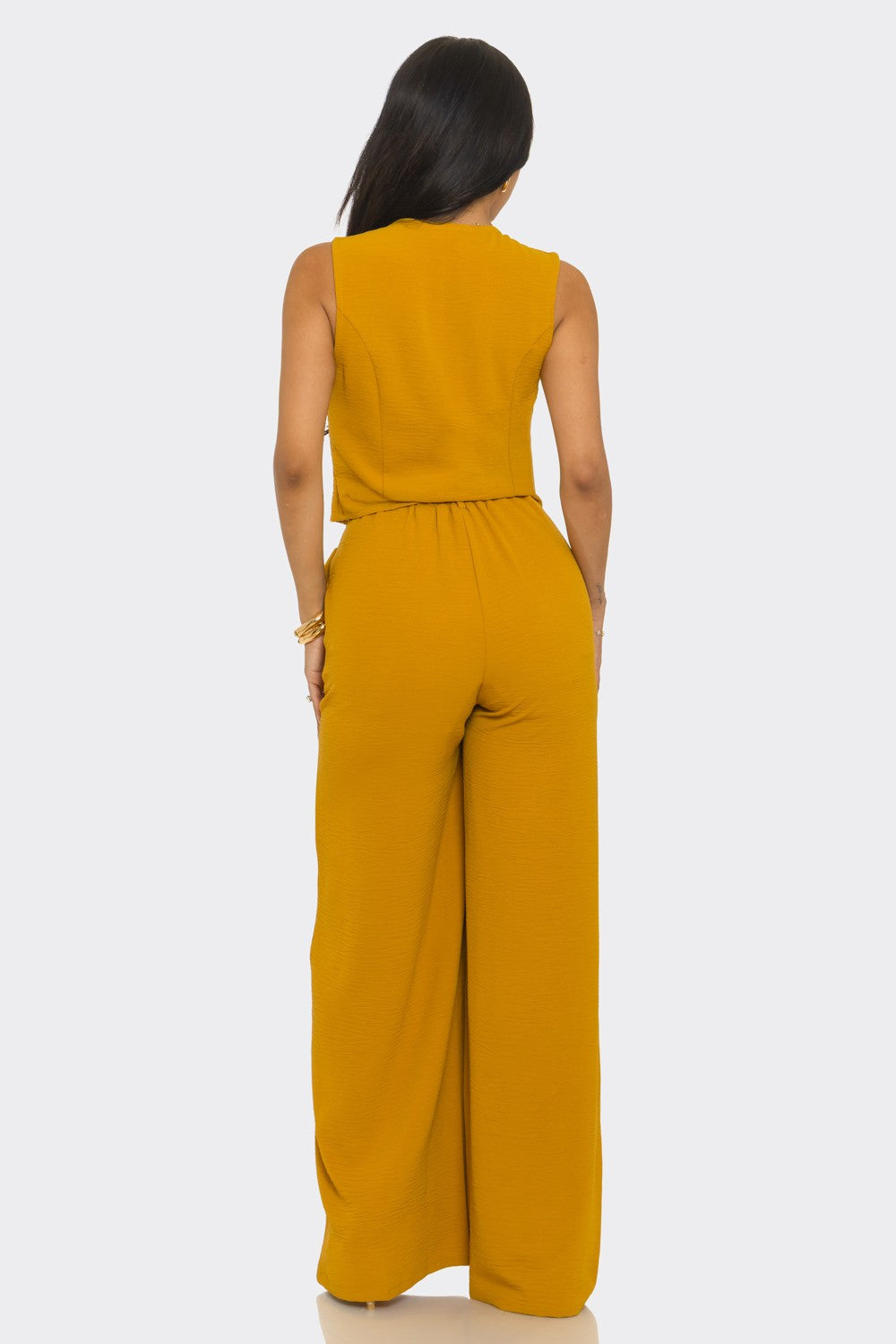 Exudes Elegance Pants Set- Mustard