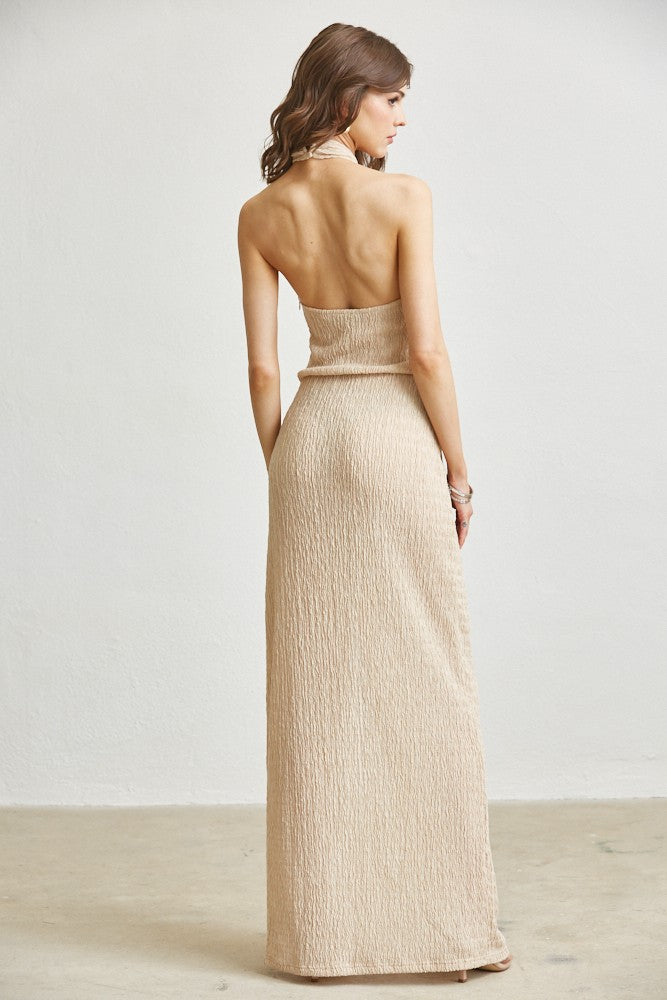 Vestido Longo Elegant Pearls on Me - Creme