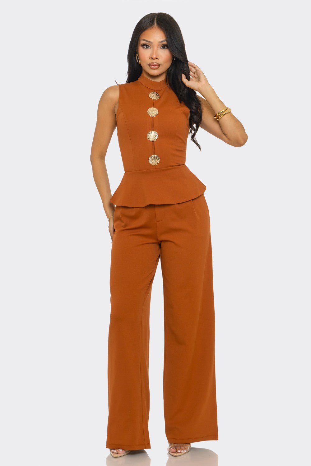 Boss Chic Pants Set- Rust