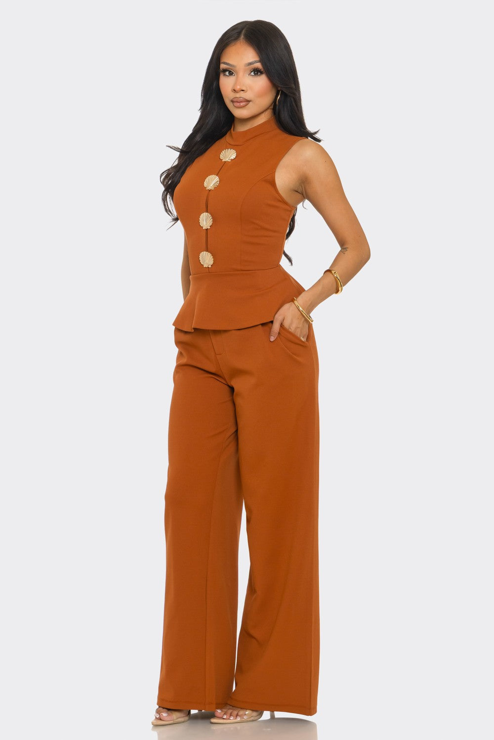 Boss Chic Pants Set- Rust