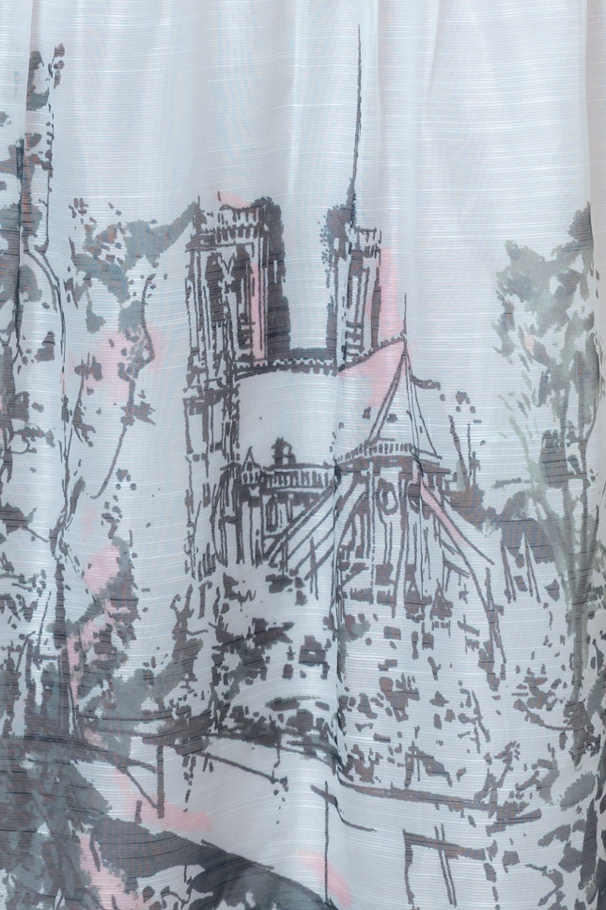 Art Sketch Maxi Dress- White/Print
