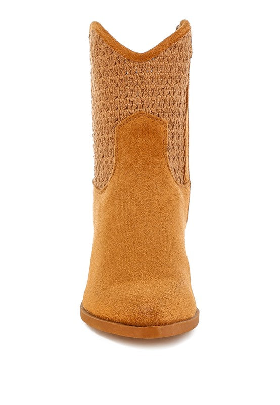 Bimmy Woven Pointy Western Boots- 2 Colors