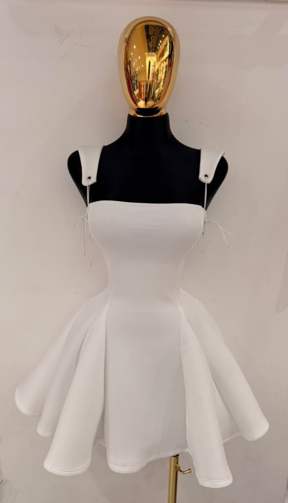 Pixie White Flare Mini Dress