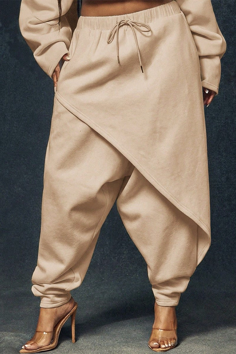 Another Comfort Pant & Cropped Jacket Set- Tan