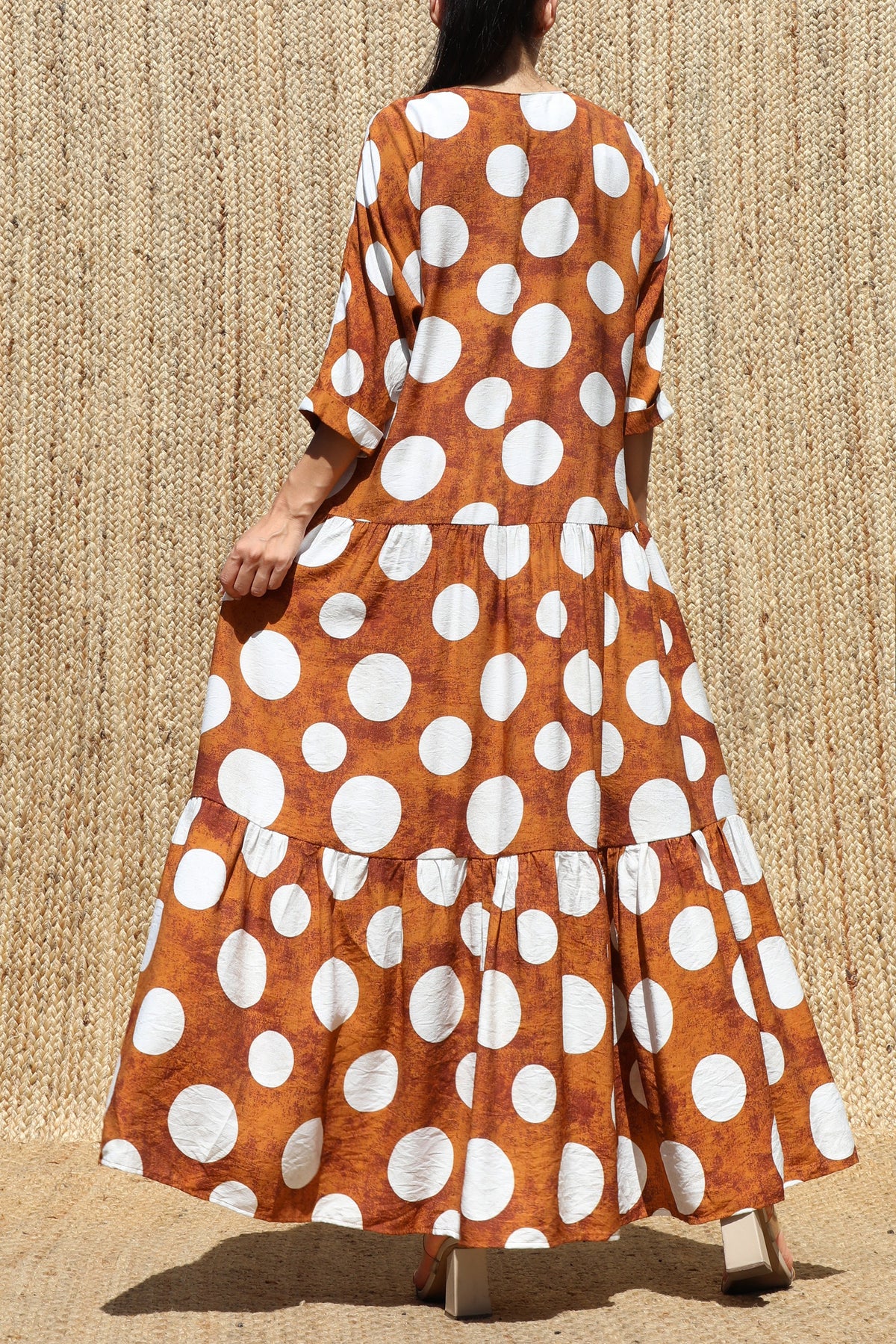 Jazz Maxi Dress- Camel/White