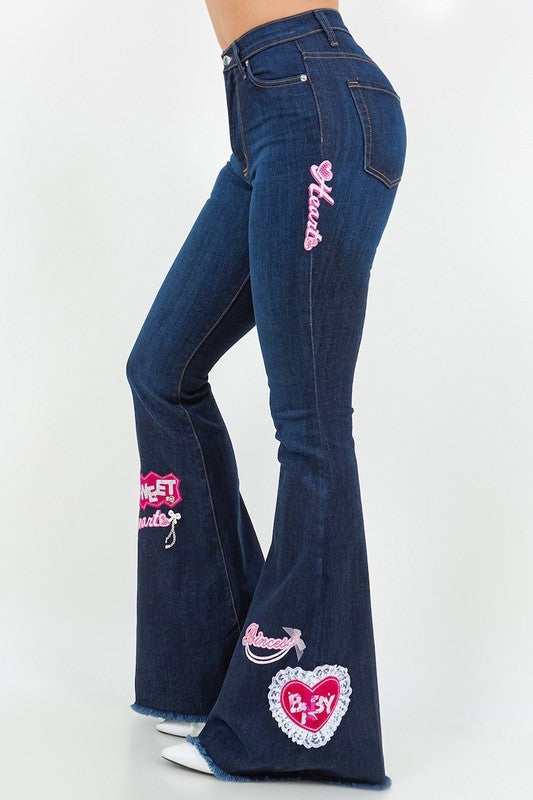 Sweet Heart Bell Bottom Jean- Inseam 32