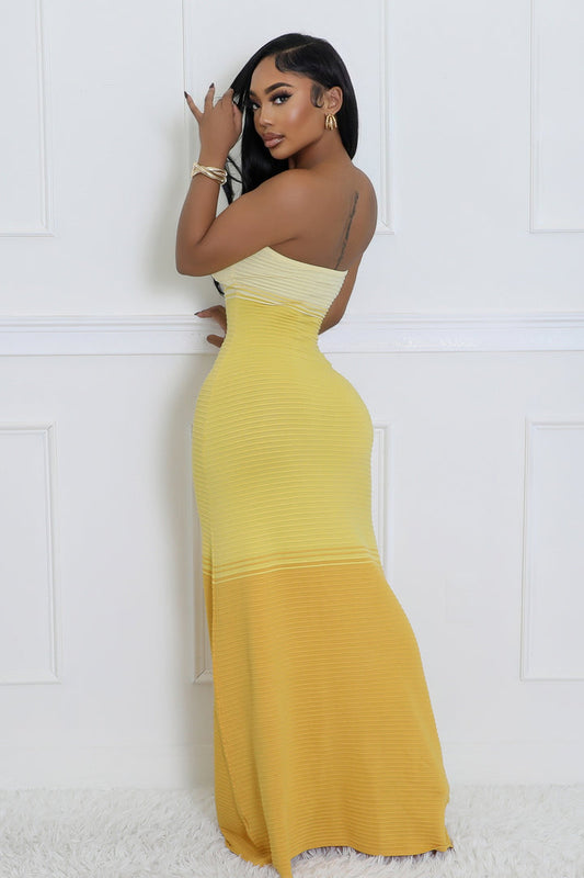 Burst of Sunshine Multi-Yellow Maxi Dress