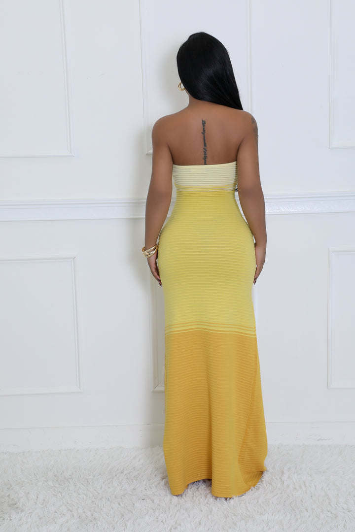 Burst of Sunshine Multi-Yellow Maxi Dress