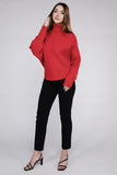 Viscose Dolman Sleeve Turtleneck Sweater Top- 5 Colors