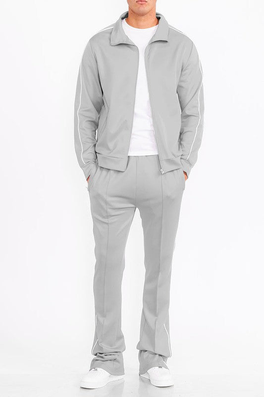 Men's Solid Stacked Flared Track Set-6 Colors