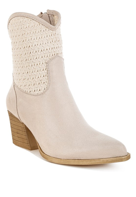 Bimmy Woven Pointy Western Boots- 2 Colors