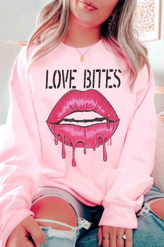 LOVE BITES LIPS Graphic Sweatshirt-4 Colors