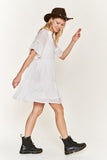 Plus Size Ruffled Neck Tiered Mini Dress-2 Colors