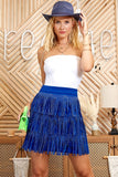 RHINESTONE SUEDE FRINGE SKIRT-6 COLORS