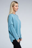 Brushed Melange Drop Shoulder Oversized Sweater- 5 Colors