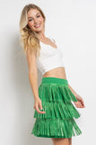 RHINESTONE SUEDE FRINGE SKIRT-6 COLORS