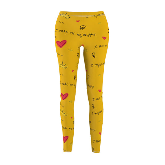 Custom Print Positive Thoughts Women's Cut & Sew Casual Leggings