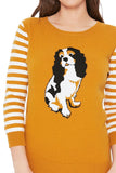 Cute Dog Animal Jacquard 12gg Pullover Sweater