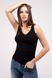 Front & Back 2-Way V-Neck Seamless Tank-3 Colors