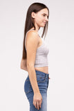 Washed Ribbed Cropped V-Neck Tank Top-4 Colors