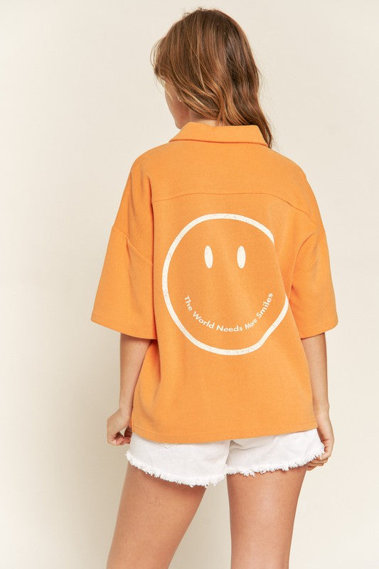 SMILE FACE BACK SHIRTS TOP-3 COLORS