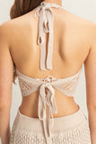 Knitted Snug Fit Top & Skirt Set- Khaki (Pre-Order)