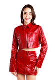 Faux Leather Crop Jacket (2 Colors)