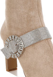 Asagao Diamante & Rhinestones Strap Boots-3 Colors