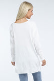 Hi-Low Hem Front Seam Sweater Top- 5 Colors