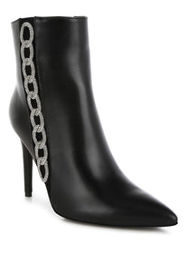 Kalina Rhinestones Chain Detail Boots- 2 Colors