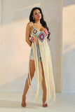 Crochet Patched Long Fringe Top