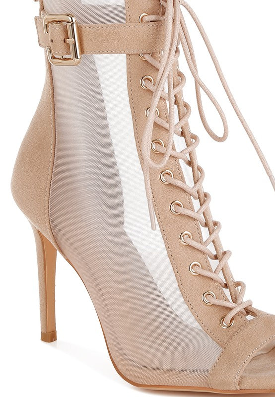 Cabernet Mesh & Microfiber Stiletto Boots- 2 Colors