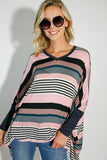 MULTI ENGINEERING STRIPE PRINT JERSEY OVERSIZE BOX- 2 COLORS