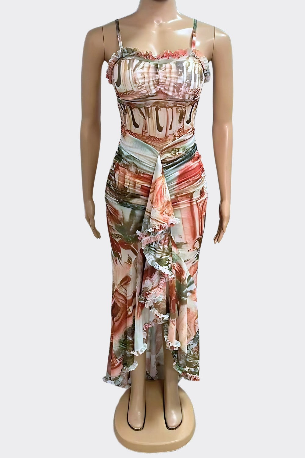 When in Rome Ruffle Trimmed Maxi Dress