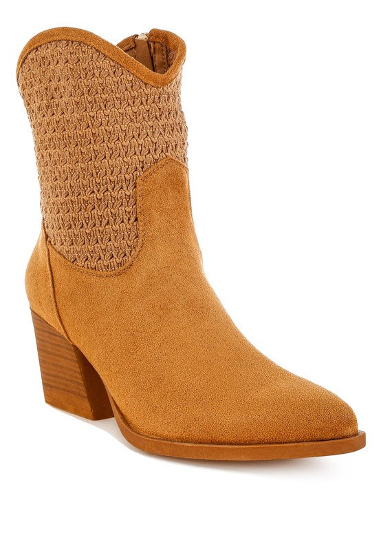 Bimmy Woven Pointy Western Boots- 2 Colors
