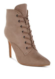 Agmati Lace Up Stiletto Boots- 2 Colors