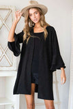 Plus Size Glitter Bell Sleeve Kimono Style Cardigan