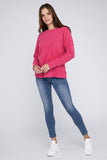 Ribbed Brushed Melange Hacci Sweater with a Pocket-5 Colors