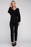 Viscose Cross Wrap Pullover Sweater Top- 4 Colors