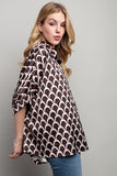 LIGHT SATIN PRINT BUTTON DOWN SHIRT-2 COLORS