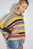 MULTI ENGINEERING STRIPE PRINT JERSEY OVERSIZE BOX- 2 COLORS