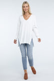 Hi-Low Hem Front Seam Sweater Top- 5 Colors