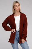 Low Gauge Waffle Open Cardigan Sweater-4 Colors