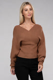 Viscose Cross Wrap Pullover Sweater Top- 4 Colors