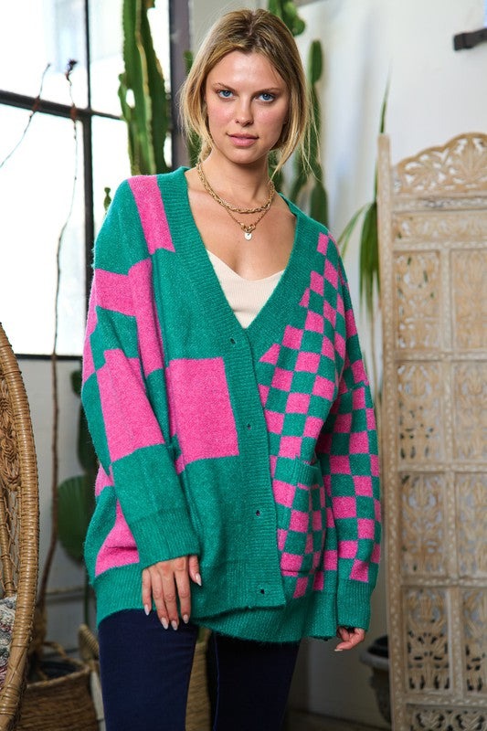 CHECKERED OVERSIZED SWEATER